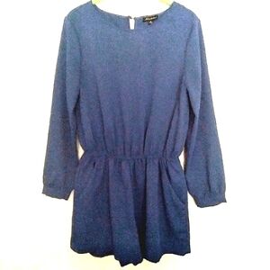 Shinestar‎ Cadet Blue Long Sleeve Festival Y2K Romper Medium